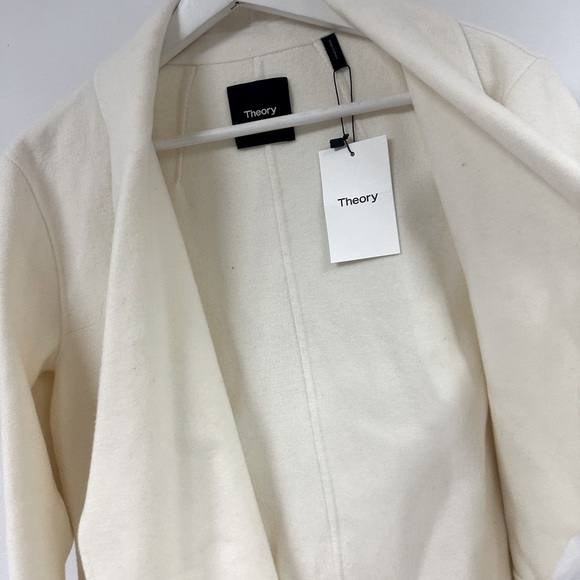 Theory Sileena Coat in Ivory. - Picture 8 of 10